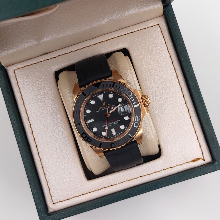 ساعت مچی رولکس یاخ مستر مردانه طلایی بند رابر Rolex