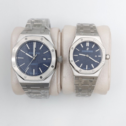 ساعت مردانه و زنانه طرح Audemars Piguet صفحه سرمه ای استیل AP